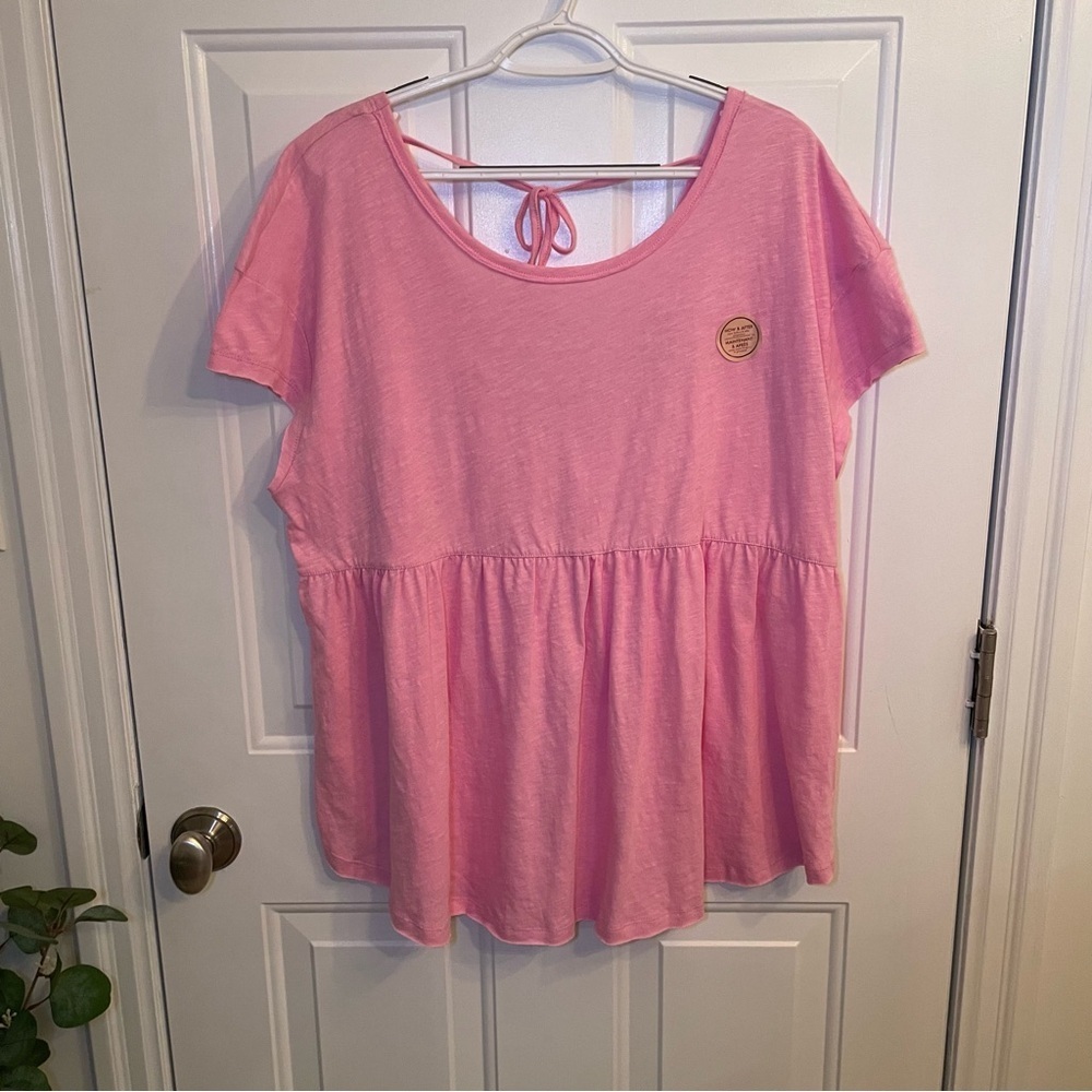 Paisley Sky Pink Relaxed Maternity Short Sleeve Shirt